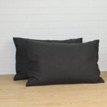 Linen pillowcases in charcoal color. Set of two pillowcases