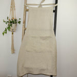 Stone washed linen apron natural color