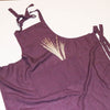 Stone washed linen apron purple color