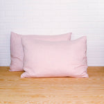 Linen pillowcases in light rose color. Set of two pillowcases