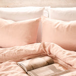 Linen pillowcases in light rose. Set of two pillowcases